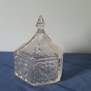 Vintage Glass Candy dish w/lid